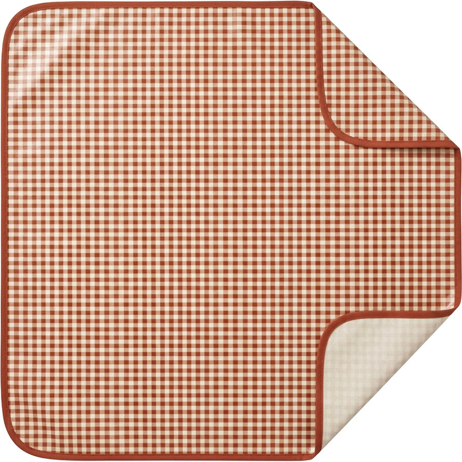 Covle Coated Cotton Square Tablecloth 140 cm Terracotta Check